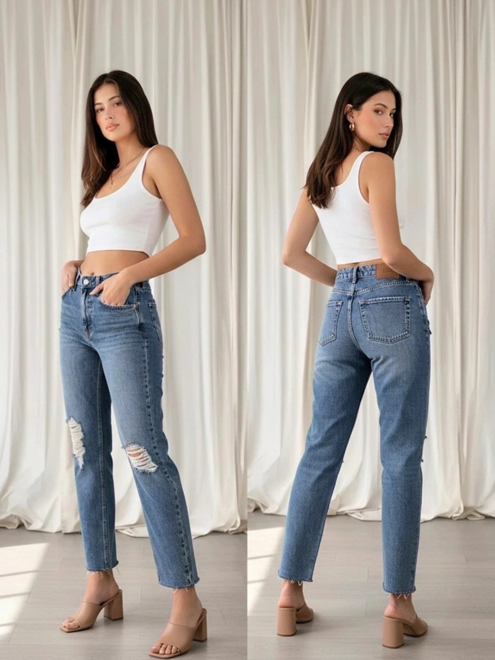 BDG Pax High Waist Straight Leg Jeans Blue Waist 29
